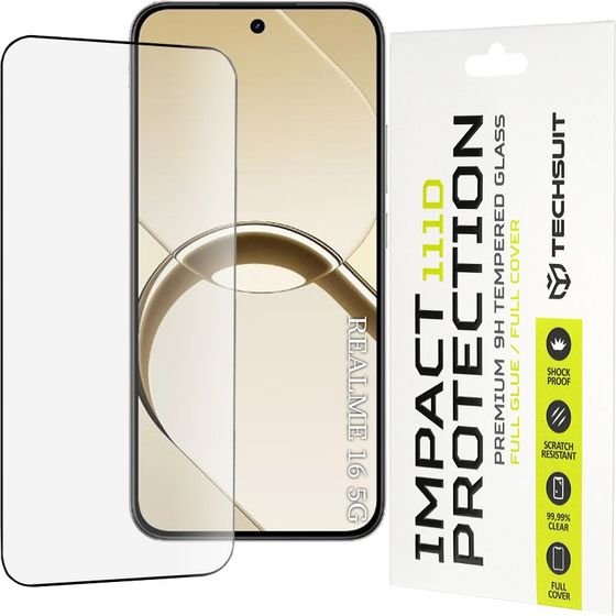 Techsuit - 111D Full Cover / Full Glue Glass - Realme 16 5G - Black