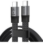 Techsuit - Premium Data Cable Elysiumsync Pro (CX1) - Type-C To Type-C, PD240W, USB4.0 Gen 4, 40Gbps, 8K@60Hz, 1m - Gray
