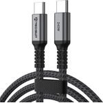 Techsuit - Premium Data Cable Titansync Pro (CX2) - Type-C To Type-C PD240W, 480Mbps, Fast Charging, E-Marker Chip, 1m - Gray