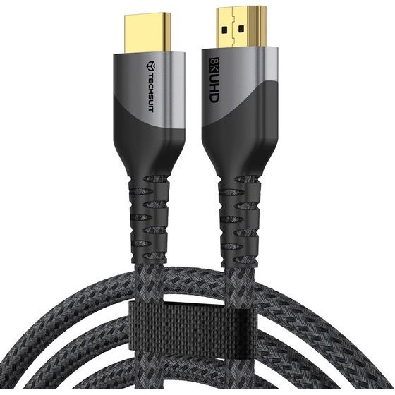 Techsuit - Premium Video Cable Nexusvision Pro (CX3) - Hdmi To Hdmi 2.1, Uhd 8K@60Hz, 48Gbps, Reinforced Design, 2m - Gray