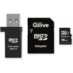 Qilive Microsdhc Memory Card With Card Reader And Adapter, 16Gb, Class 10 - (EKMSDM16GHC10QL)