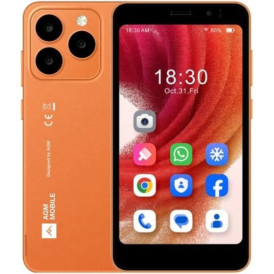 AGM N2 - Smart Mobile 4.96'' 4G �� Android 16 Go, ����������� �������� & IP54 (���������) - (N2 ORANGE)