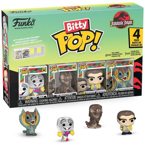 Funko Bitty Pop! 4-Pack: Jurassic Park - Mr. DNA, Dilophosaurus Fossil, Dennis Nedry, Dilophosaurus Vinyl Figures