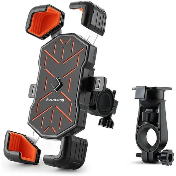 Rockbros HW-117 Handlebar Clamp Phone Holder - Black And Orange 5907769390296 - (25210030003)