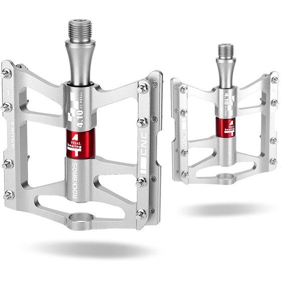 Rockbros JT410 4.10 4 Bearing Bicycle Pedals - Silver - (JT410S)