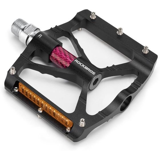 Rockbros K307PT Aluminum Reflective Platform Bicycle Pedals - Black 5907769390814 - (37213072001)