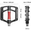 Rockbros Platform Aluminum Bicycle Pedals - Black - (2020-12CBK)