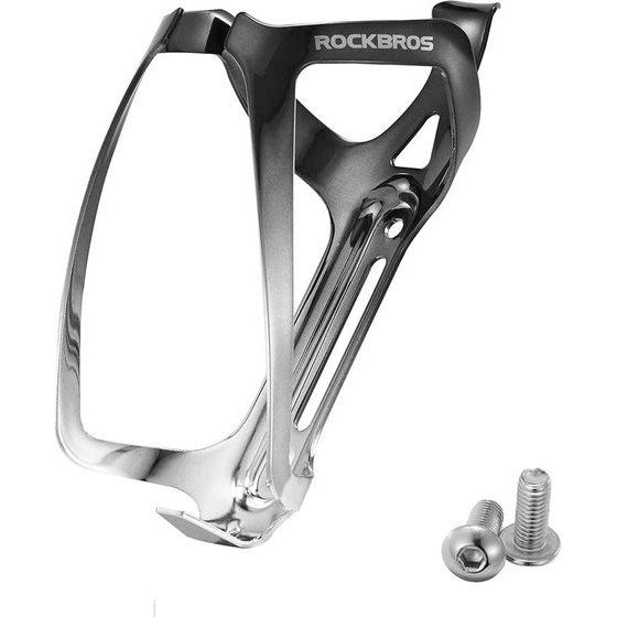 Rockbros RKL02 Aluminum Bottle Cage - Black And Silver - (RKL02-BS)