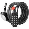 Rockbros RKS531 Bicycle Lock With 5-Digit code, Steel cable, 120 cm, With Led Lighting - Black - (RKS531-BK)