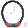 Rockbros RKS870-Bk Bicycle Lock With code, Steel cable, 85 Cm - Red - (RKS870-RD)