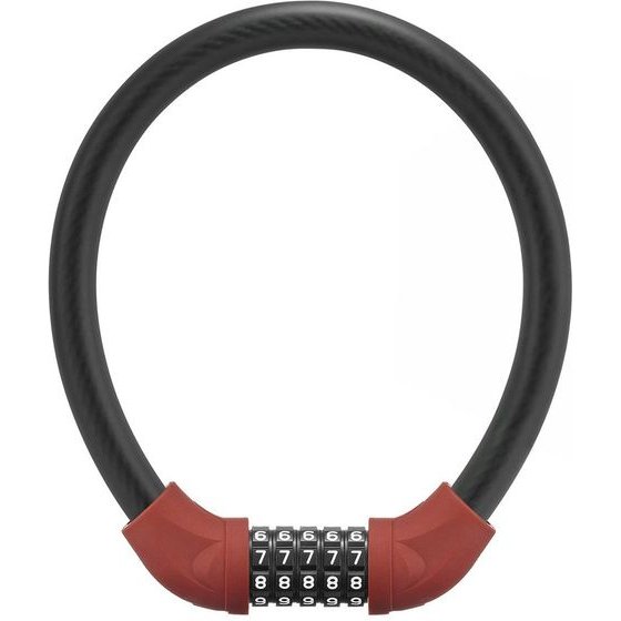 Rockbros RKS870-Bk Bicycle Lock With code, Steel cable, 85 Cm - Red - (RKS870-RD)
