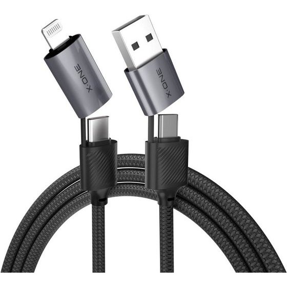 X-One Quantumflex Data Cable - Type C To C - Max 60W 1,2m black