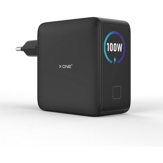 X-One Travel Charger Chargego Gan With Lcd 100W 2x Usb C - black