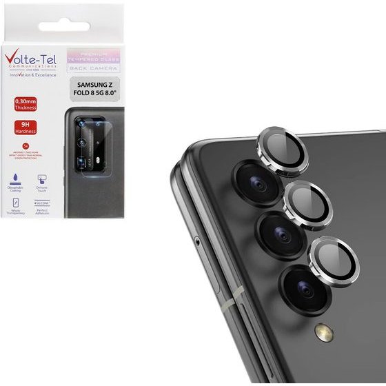 Volte-Tel Camera Glass Cover Samsung Z Fold 8 5G 8.0in 9H 0.33MM Easy Application SILVER