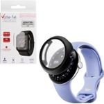 Volte-Tel Pc Edge Cover Tempered Glass Google Pixel Watch 4 41mm 1.2in 9H 0.30mm 3D Full Glue Full Cover BLACK