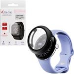 Volte-Tel Pc Edge Cover Tempered Glass Google Pixel Watch 4 45mm 1.4in 9H 0.30mm 3D Full Glue Full Cover BLACK