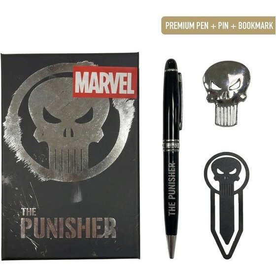 CERDA Stationery: The Punisher - Set With Premium Pen, Pin & Bookmark (2700002588)