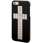 ����� AND SILVER CROSS RIVET PLASTIC PROTECTIVE CASE FOR IPHONE 5/5S/SE