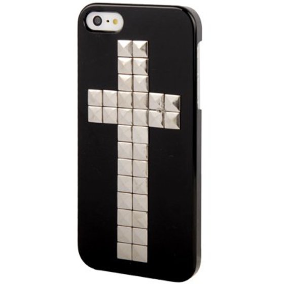����� AND SILVER CROSS RIVET PLASTIC PROTECTIVE CASE FOR IPHONE 5/5S/SE