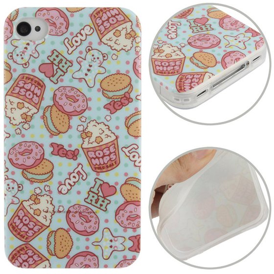 COOKIE PATTERN TPU CASE FOR IPHONE 4 & 4S