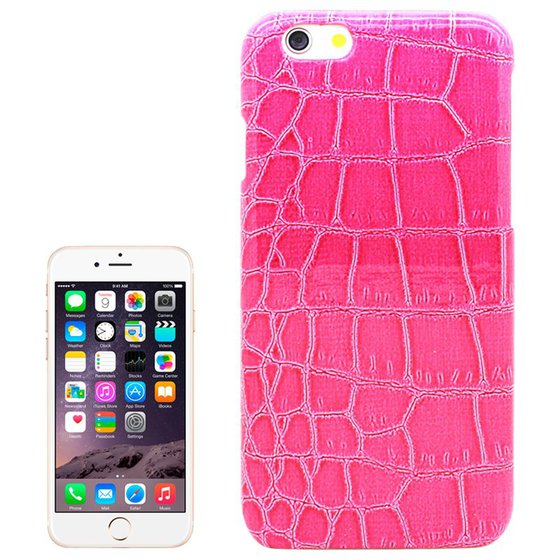 CROCODILE TEXTURE LEATHER SKINNING PLASTICS CASE FOR IPHONE 6(MAGENTA)