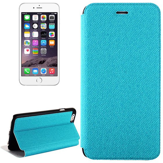 DENIM TEXTURE HORIZONTAL FLIP LEATHER CASE WITH HOLDER FOR IPHONE 6 PLUS(����) OEM