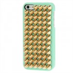 GOLDEN PUNK PYRAMID STUDDED DESIGN STUDS RIVET HARD BACK CASE FOR IPHONE 5/5S/SE (�������)