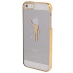 MAN PATTERN ULTRA THIN PLATING BORDER ������� PLASTIC CASE FOR IPHONE 5 & 5S (GOLDEN)