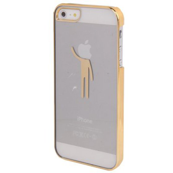 MAN PATTERN ULTRA THIN PLATING BORDER ������� PLASTIC CASE FOR IPHONE 5 & 5S (GOLDEN)