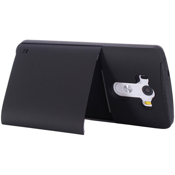 PLASTIC + SILICONE COMBINATION CASE WITH HOLDER & BUSINESS CARD HOLDER FOR LG G3 / D855(�����)