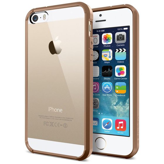 SERIES LINEAR CRYSTAL BACK COVER + FRAME CASE FOR IPHONE 5 & 5S (GOLDEN)