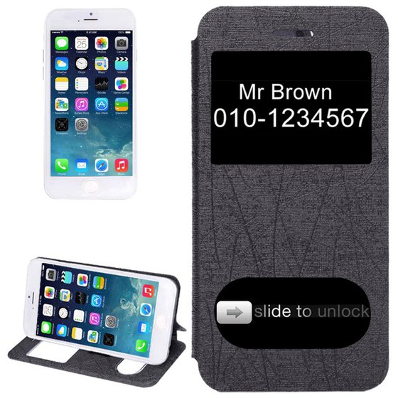STROKES TEXTURE BOOK LEATHER CASE WITH CALL DISPLAY ID FOR IPHONE 6(�����)