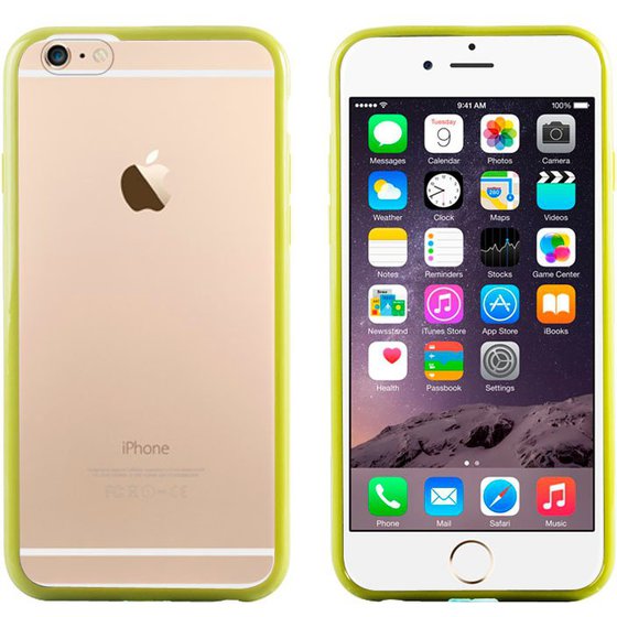 TPU BUMPER FRAME + MATTE CLEAR PLASTIC BACK CASE FOR IPHONE 6 (GRASS �������)