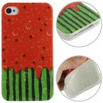 WATERMELON ICE CREAM PATTERN TPU CASE FOR IPHONE 4 & 4S