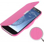���� ICASE BRUSHED TEXTURE BOOK MAGNETIC BUCKLE LEATHER ��� SAMSUNG GALAXY S III / I9300 (MAGENTA)