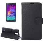 ���� ICASE LITCHI TEXTURE MAGNETIC BUTTON BOOK LEATHER ��� SAMSUNG GALAXY NOTE 4 (�����)