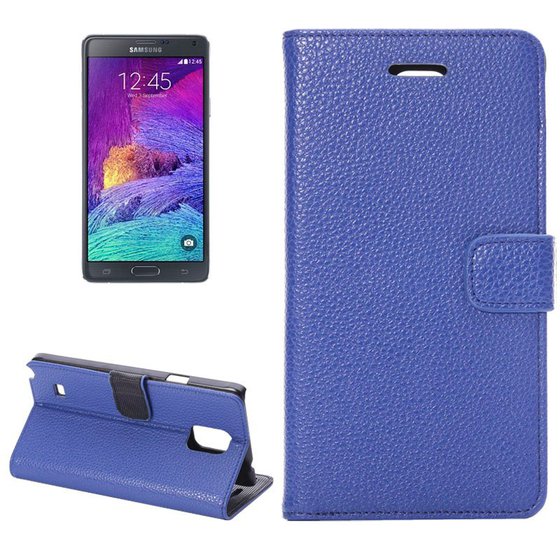 ���� ICASE LITCHI TEXTURE MAGNETIC BUTTON BOOK LEATHER ��� SAMSUNG GALAXY NOTE 4 (����)