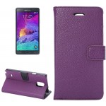 ���� ICASE LITCHI TEXTURE MAGNETIC BUTTON BOOK LEATHER ��� SAMSUNG GALAXY NOTE 4 (���)