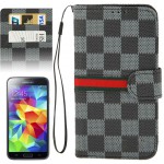 ���� ICASE PLAID PATTERN FLIP ��� SAMSUNG GALAXY S5 G900 / S5 NEO ������ ����