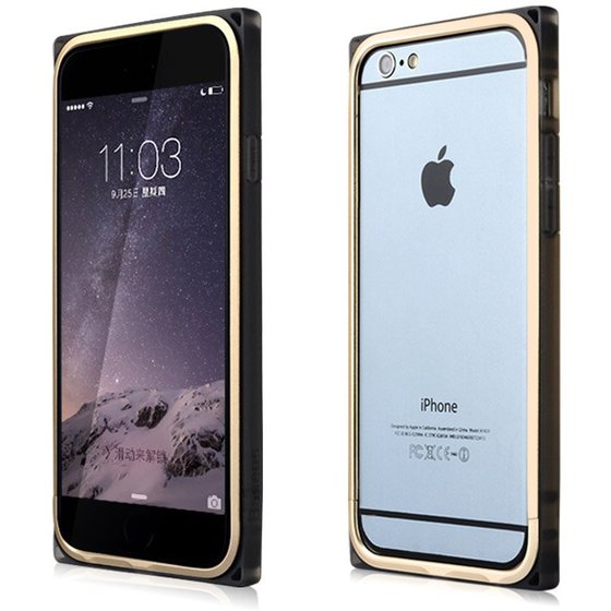 ������� ������ BASEUS RIGID METAL + SOFT TPU BUMPER FRAME ��� IPHONE 6 (GOLD)