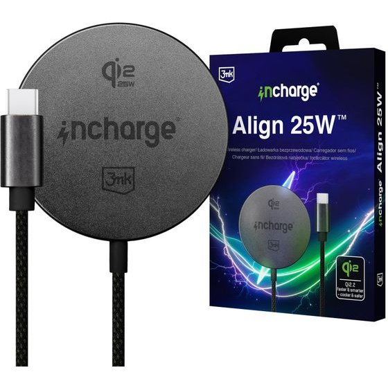 3mk Protection 3mk incharge Align Qi2.,2 25W for Android Black - (W-3mkICSB-AlignB)