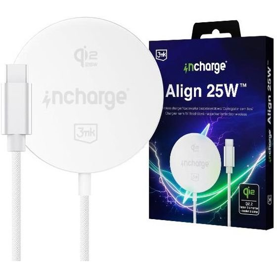 3mk Protection 3mk incharge Align Qi2.,2 25W for Apple White - (W-3mkICAW-AlignW)