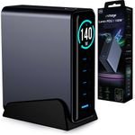 3mk Protection 3mk InCharge Desktop Charger Lumin PD3.2 140W QC5 PPS AFC FCP SCP 1A4C TFT GaN3 Display Black - (161502)