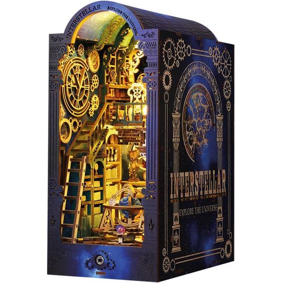 Ludistri Diy Book Nook - Explore The Universe (18x15.7x27.5 cm) With Motion And Music - (BLU0005)