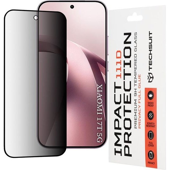 Techsuit - 111D Privacy Full Glue - Xiaomi 17T - Black