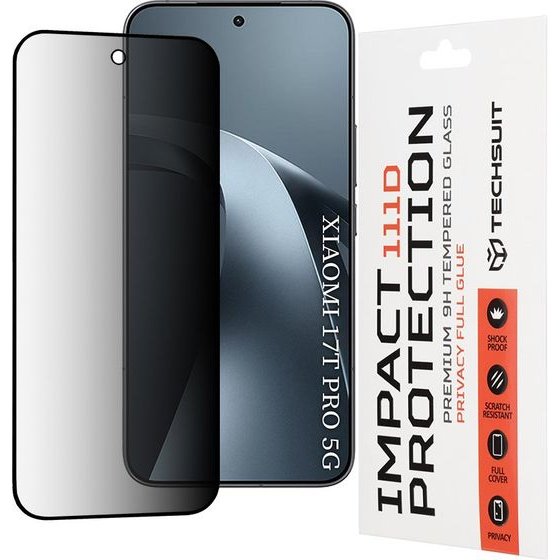 Techsuit - 111D Privacy Full Glue - Xiaomi 17T Pro - Black