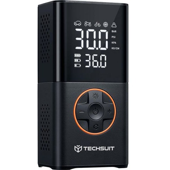Techsuit - Car Compressor Goinflate (AI1) - Wireless, With Flashlight, 4000mAh, Power Bank, 17L/Min Airflow, 150PSi - Black