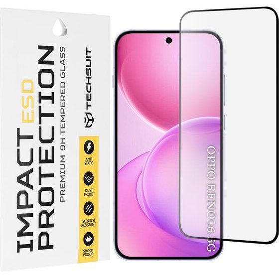 Techsuit - Esd Glass - Oppo Reno16 / Reno16 Pro - Black