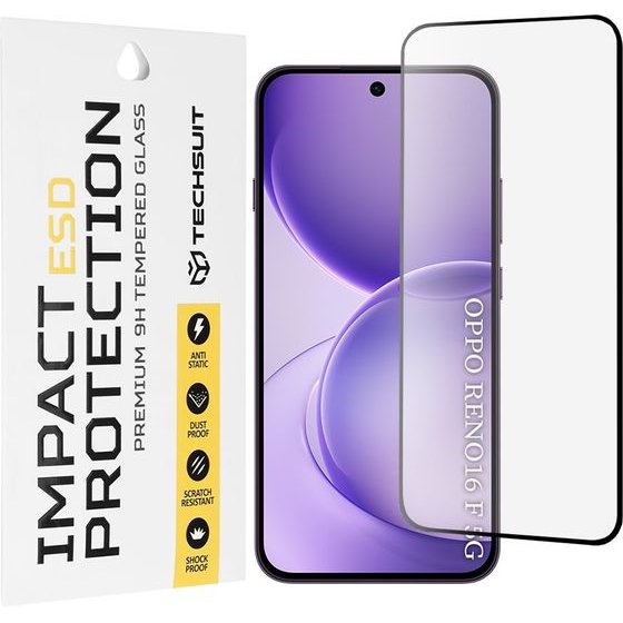 Techsuit - Esd Glass - Oppo Reno16 F / Reno16 Fs - Black