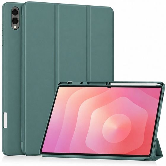 Techsuit - Flex Trifold (With Pencil Holder) - Samsung Galaxy Tab S11 Ultra / Tab S12 Ultra - Green